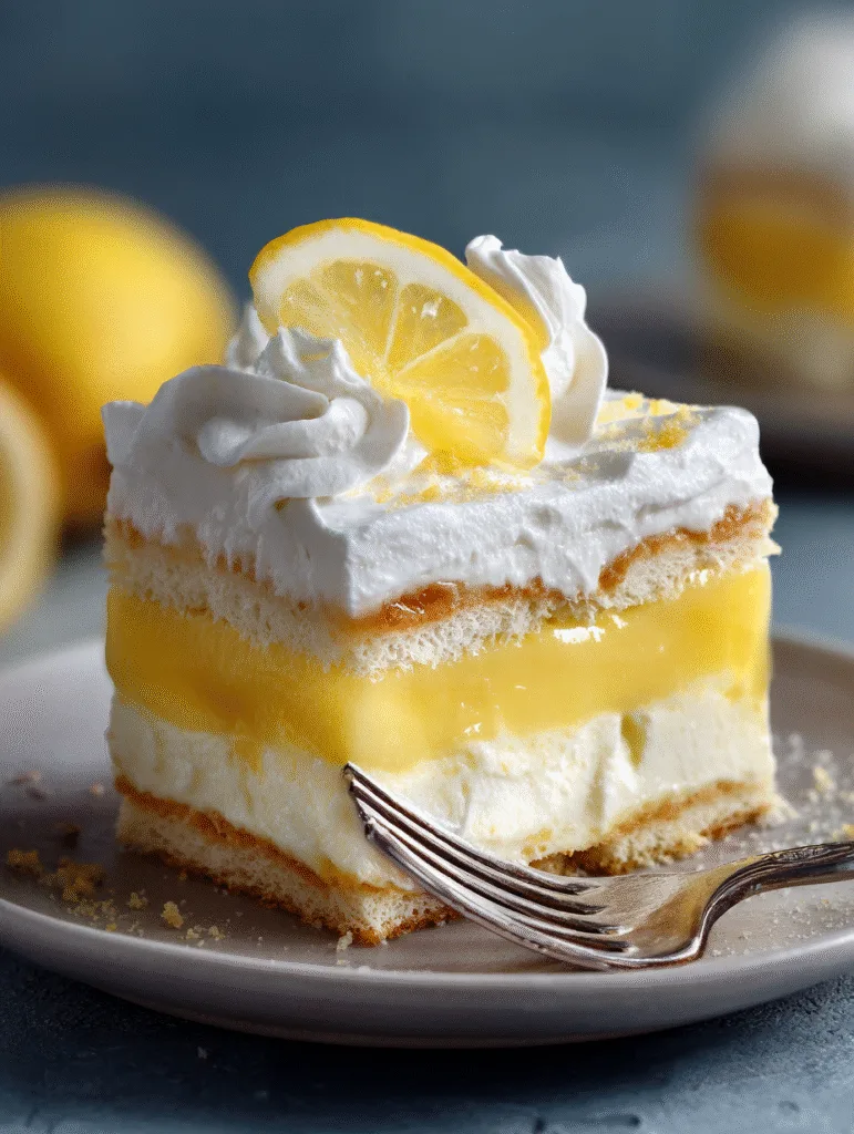 Lemon Lush Dessert 1 brahim a Close up slice of lemon lush dessert showing smooth 0cc13f1a 617f 4362 9980 4a0d7e694535 2