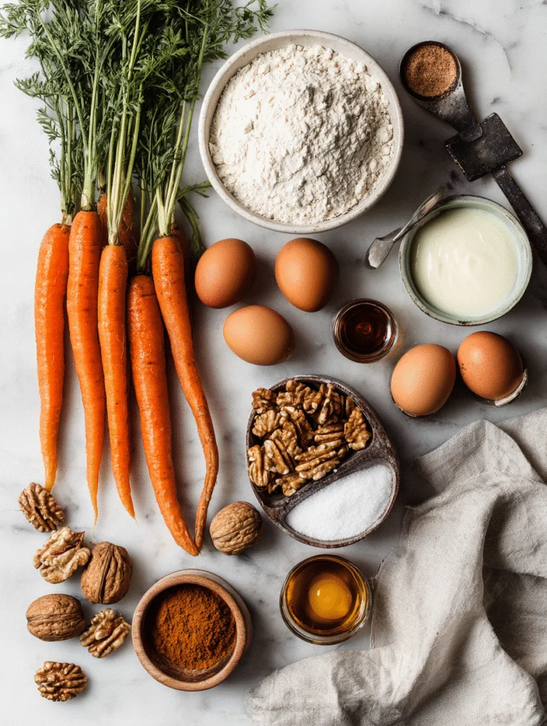 brahim a Flat lay of carrot cake loaf ingredients arranged on ca749226 7cde 43bd bcd1 15f21e07d7ca 1