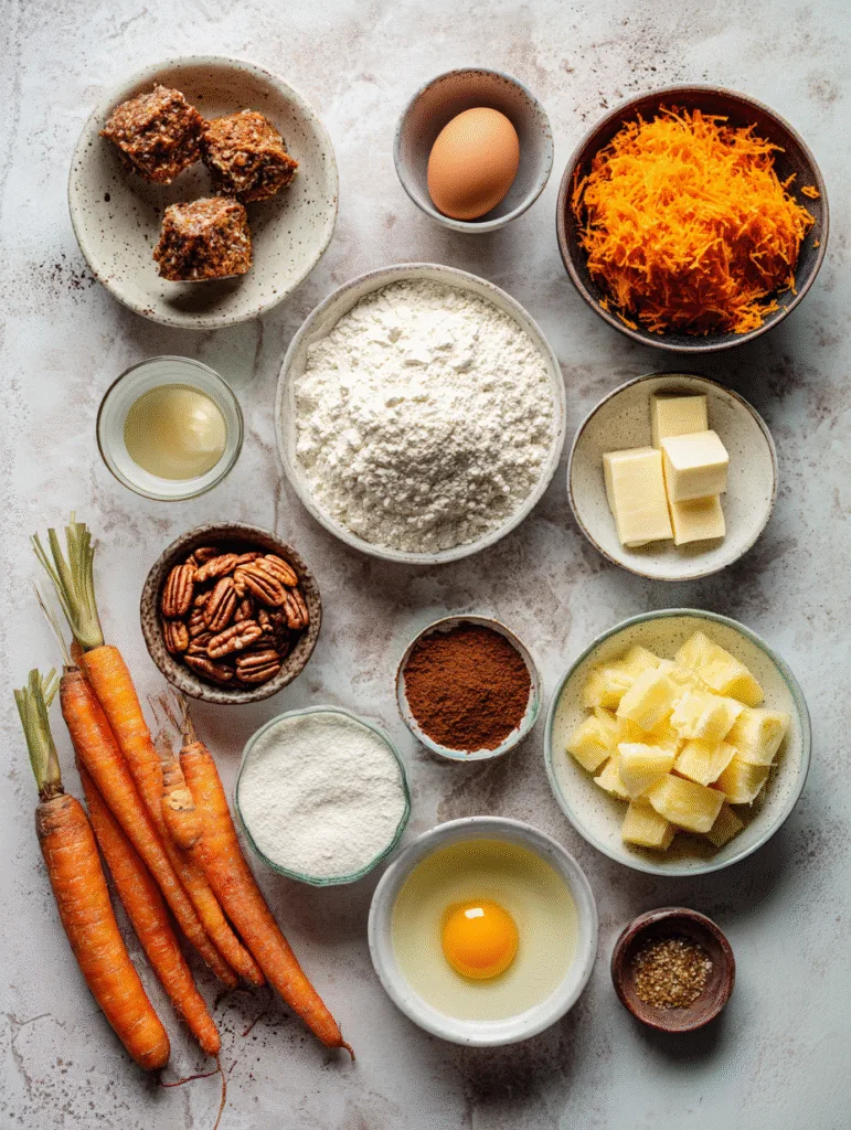 brahim a Ingredients for carrot cake with pineapple arranged 2ac91a41 5a5c 4450 9053 adc64e203bf5 1