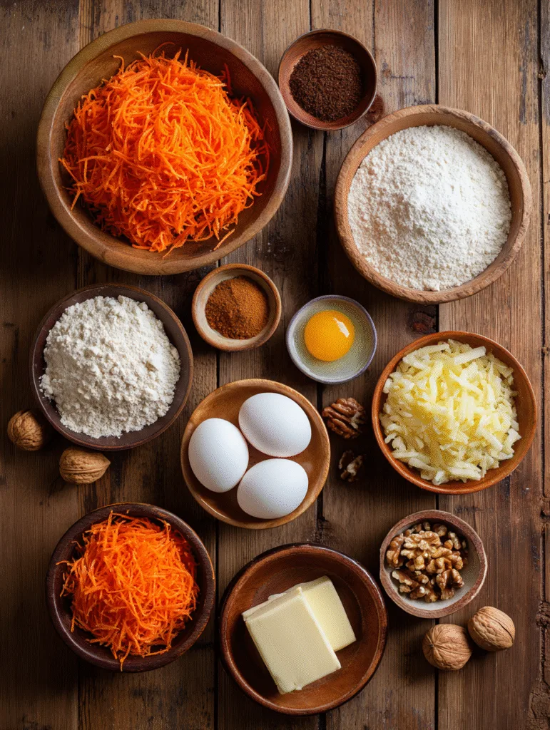 brahim a Ingredients for carrot sheet cake arranged on a wood 307cb090 89fd 487a bd07 ba8cb5f0d8d8 1