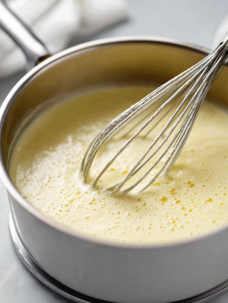 brahim a cooking vanilla custard in saucepan with whisk and c 605fa5a4 5307 428d ae67 6e097af2db9a 0