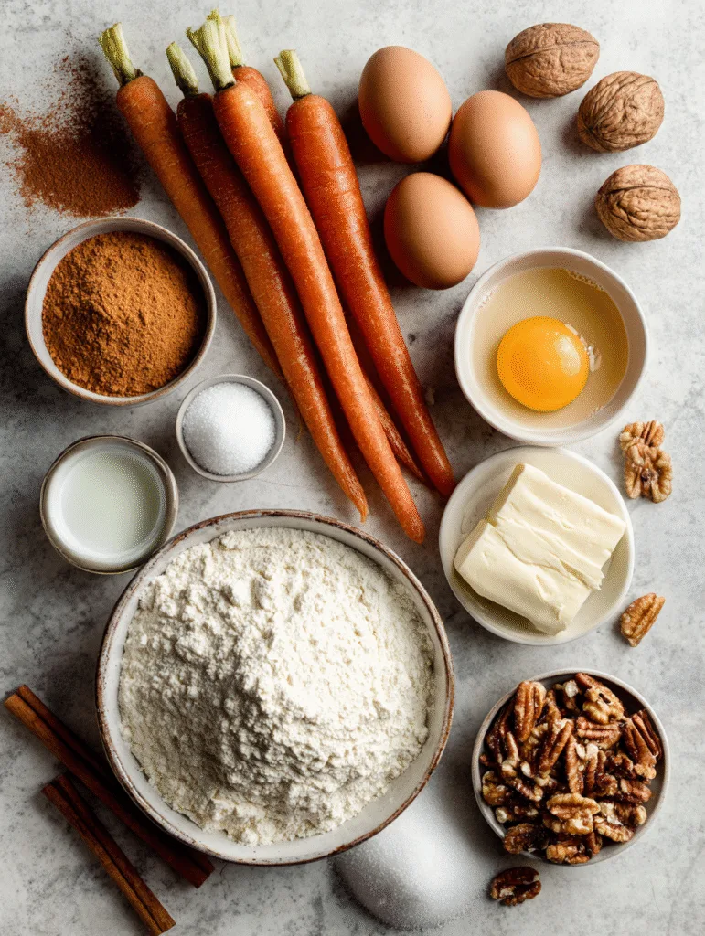 brahim a flat lay of ingredients for carrot cake bars includi b65c951f 6dbc 47c2 acbc 95d07ead787a 1