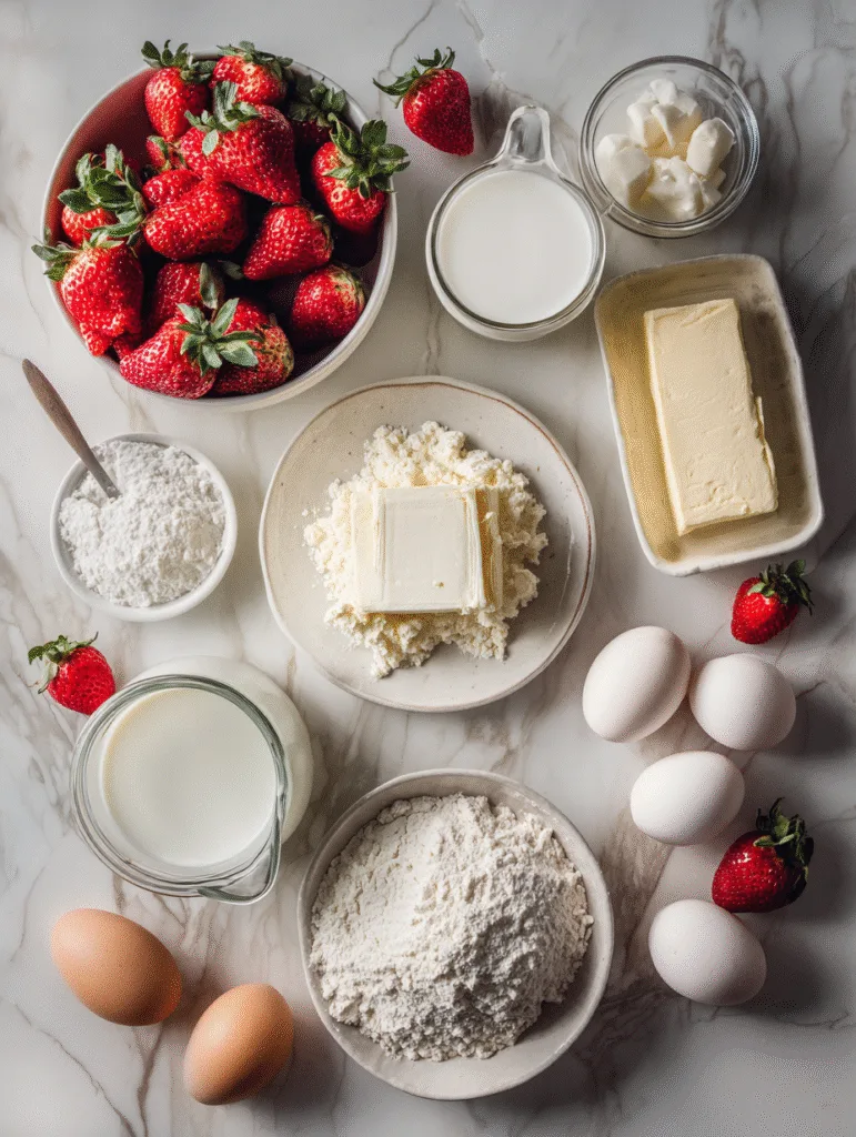brahim a flat lay of ingredients for strawberries and cream c 30b4a3be 648d 43d2 8301 fa865ddd628e 1
