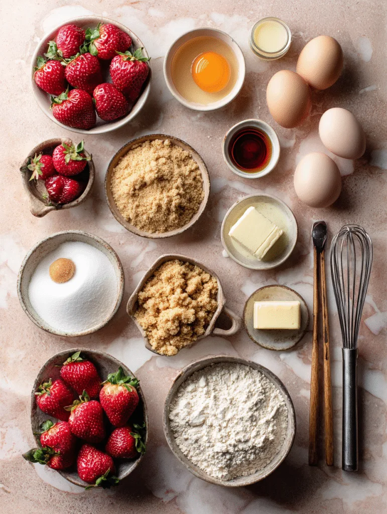 brahim a flat lay of ingredients for strawberry shortcake coo 5160ff32 eb9c 4de2 a554 c0e7f50784ea 1