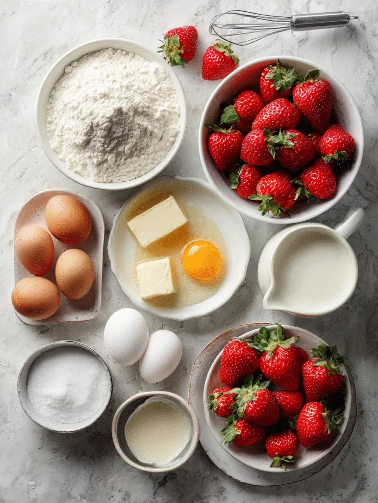 Strawberry Shortcake Cupcakes (Light, Fluffy & Perfectly Creamy Summer Dessert) 2 brahim a flat lay of ingredients for strawberry shortcake cup 1f90dfc9 b09a 417a 898f 153f841a9e6d 1