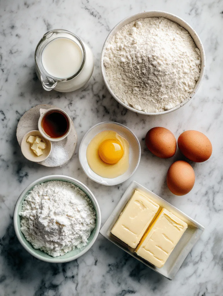 Easy and Moist Vanilla Bundt Cake (Soft, Buttery & Foolproof Classic) 2 brahim a flat lay of ingredients for vanilla bundt cake inclu 7729ba51 883b 4d5e 801b 332cd49ab032 1