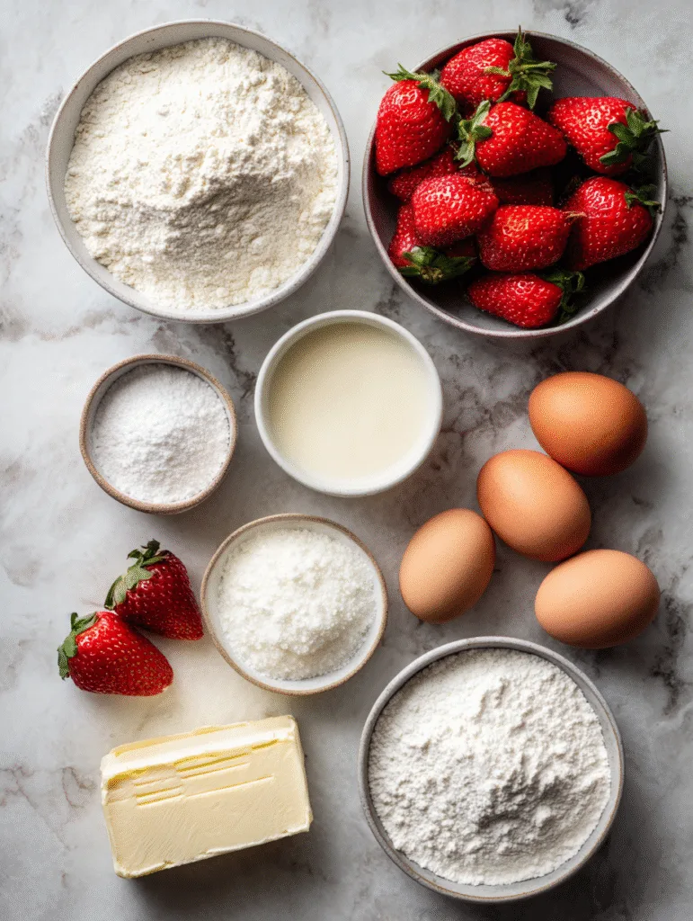 brahim a ingredients for strawberry earthquake cake arranged b3bccc28 07fa 4300 b0f6 934b2ae9ffb1 2