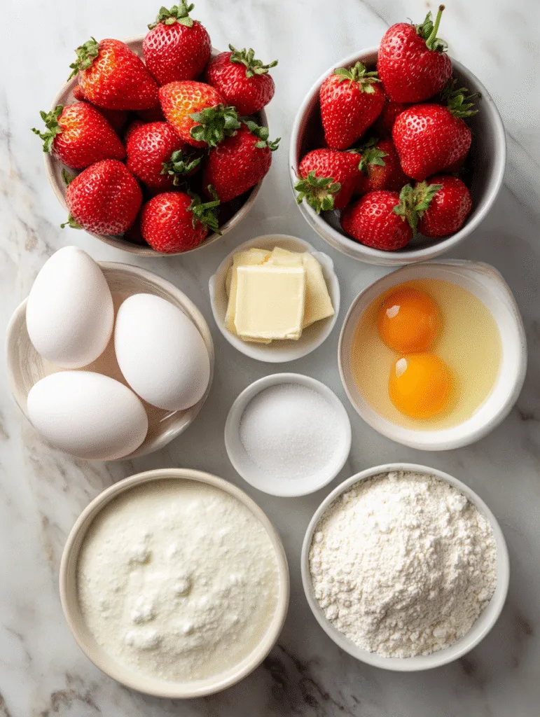 brahim a ingredients for strawberry tres leches cake arranged 4c838c58 c6ae 412e 847f 1f6d1c563473 1