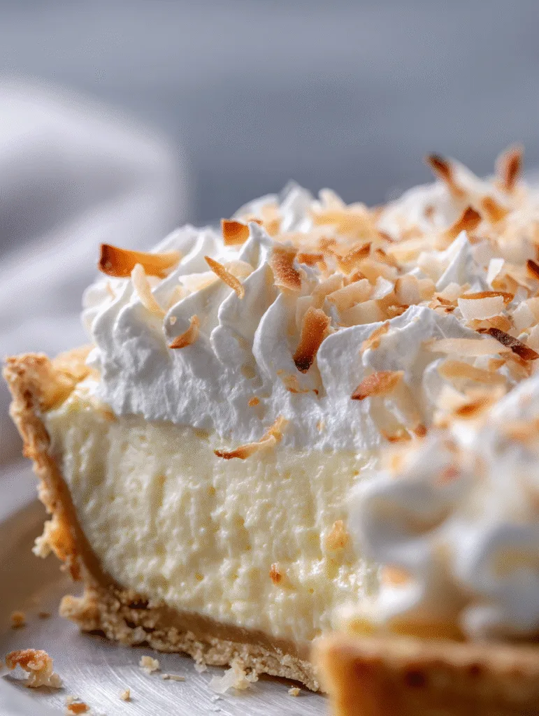 brahim a macro close up of coconut cream pie showing creamy c ca8912a5 76b2 4560 97f6 293c4cdf3cef 0