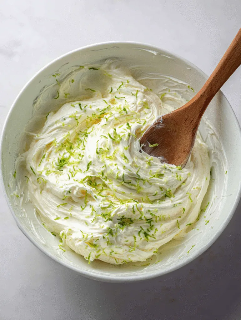 brahim a mixing key lime cheesecake filling in bowl with lime 56a9401d 42d6 4db9 9afa 6657f7ff414c 3