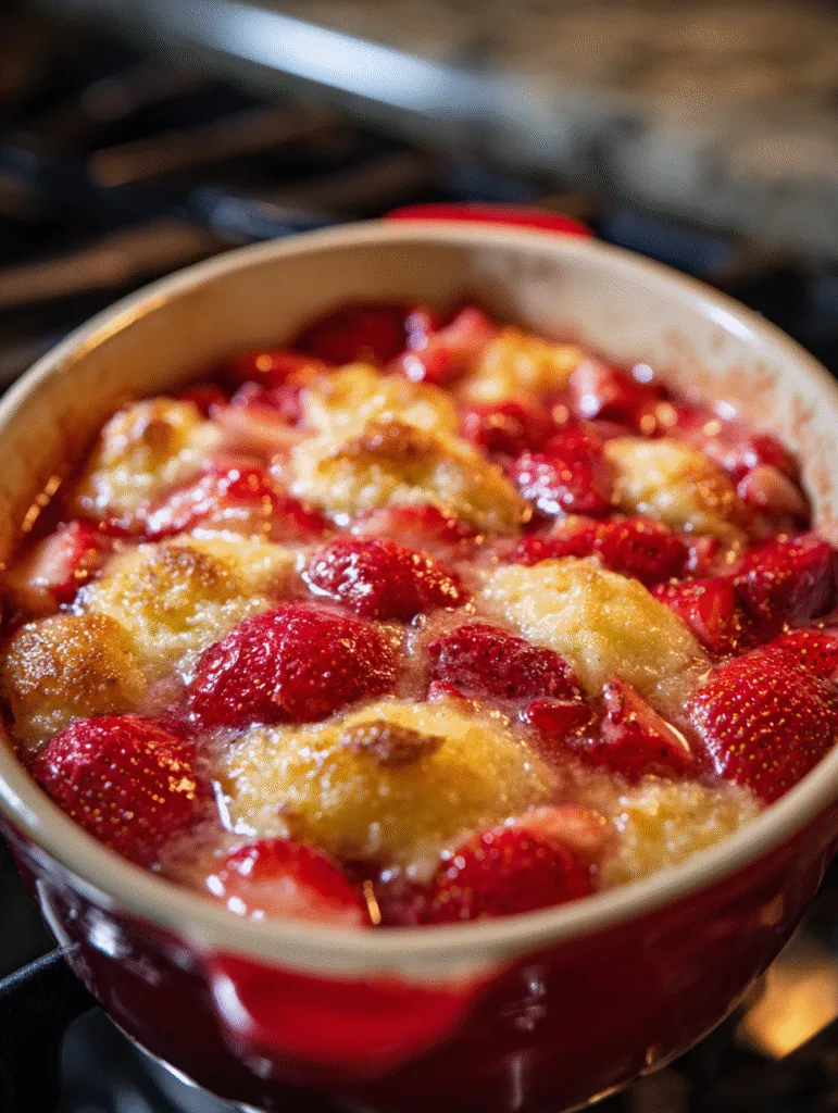 brahim a strawberry cobbler baking in ceramic dish with bubbl c27feff6 7474 4659 8c05 67b71b4dc0b8 3