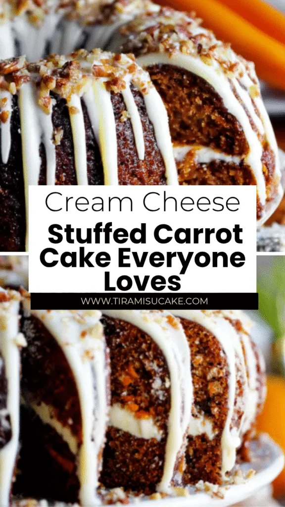 Cream Cheese Stuffed Carrot Cake with Orange Glaze 1 cream cheese stuffed carrot cake with orange glaze