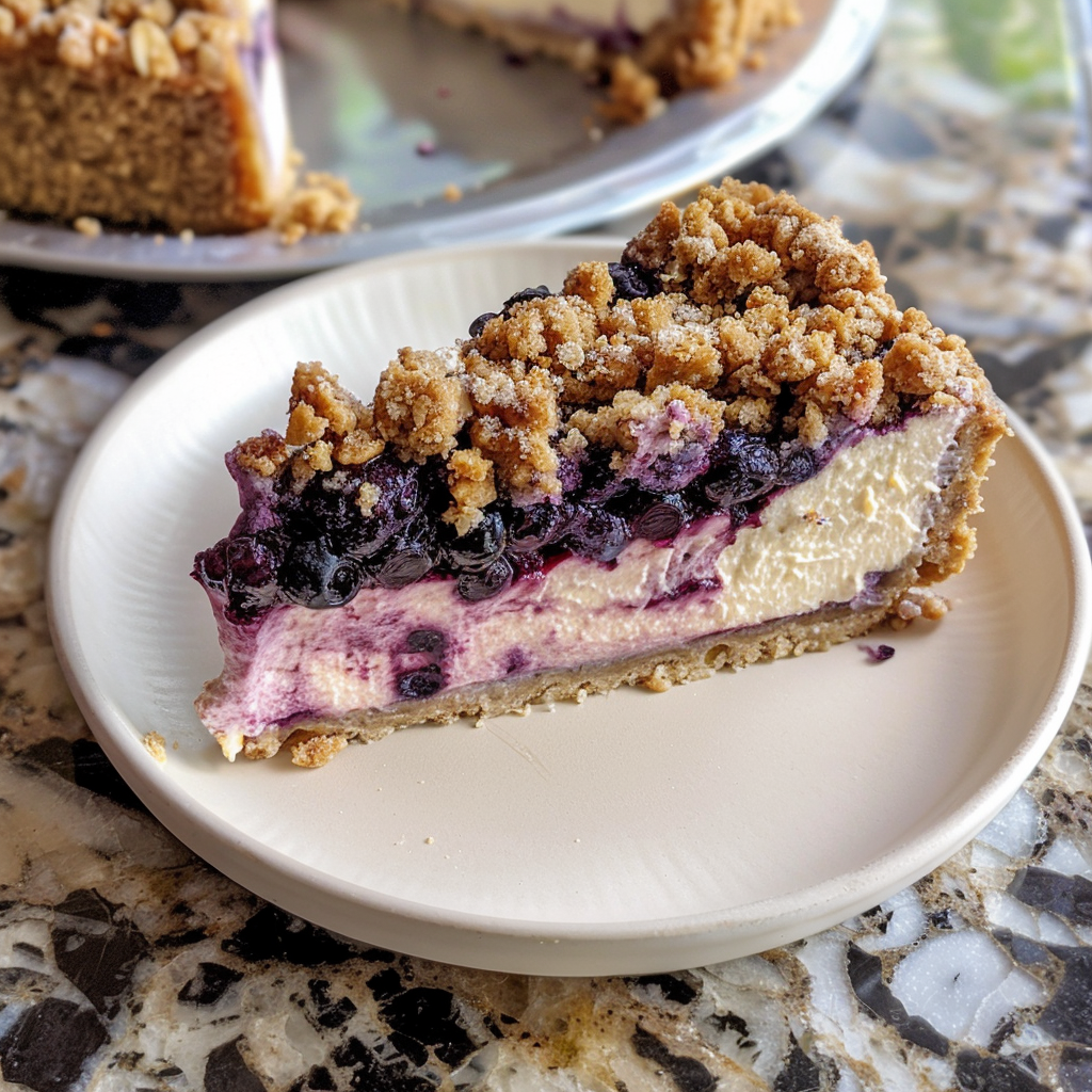 How to Make Blueberry Crumble Cheesecake