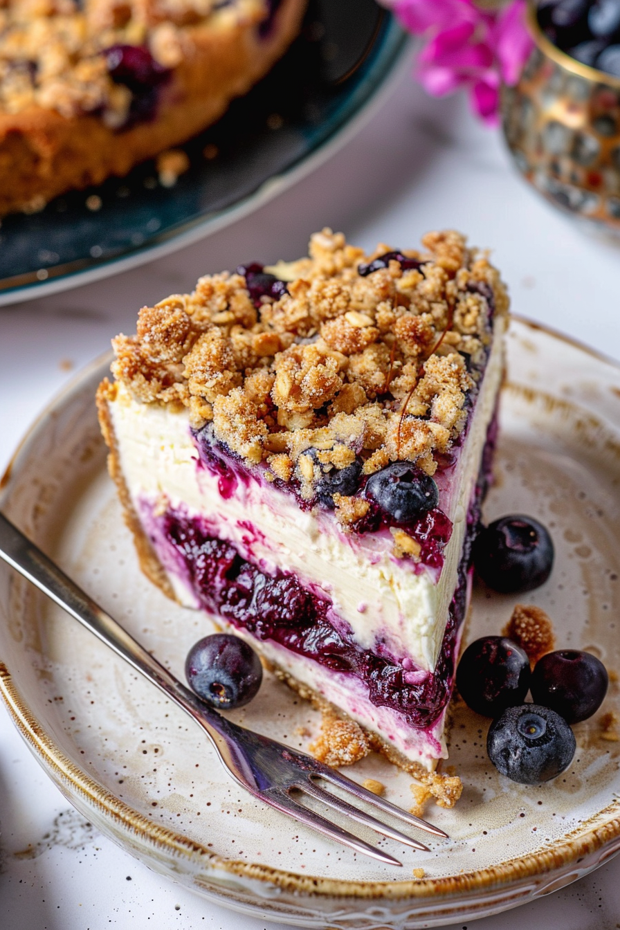 How to Make Blueberry Crumble Cheesecake 10 image 1775478751303