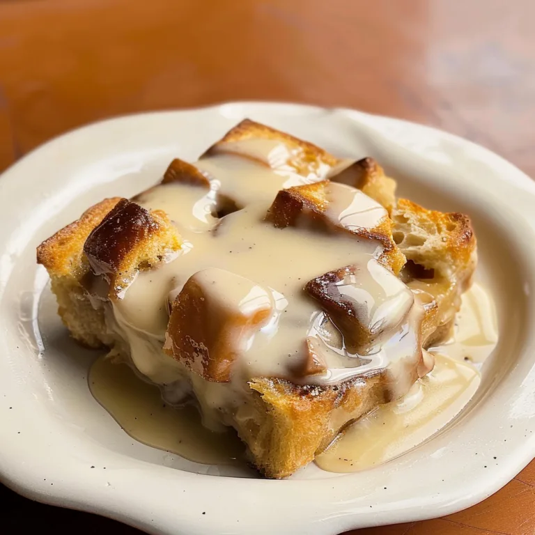 Bread Pudding with Vanilla Sauce (Easy Old Fashioned Recipe)