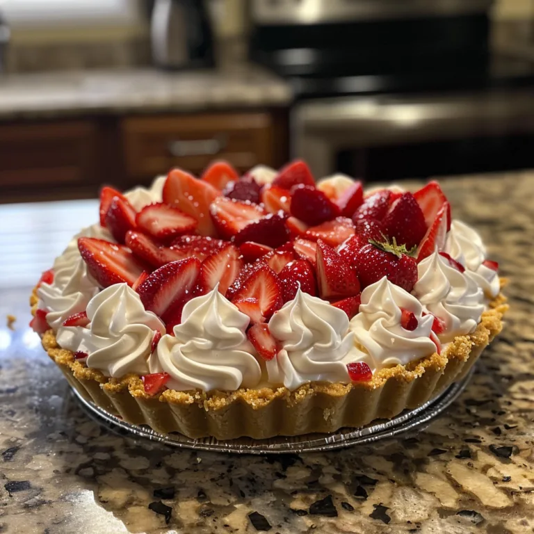 No-Bake Strawberry Cool Whip Pie — 3 Ingredients, Zero Stress