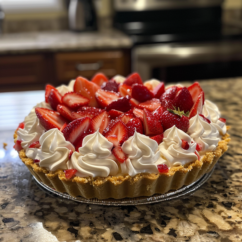 No-Bake Strawberry Cool Whip Pie — 3 Ingredients, Zero Stress