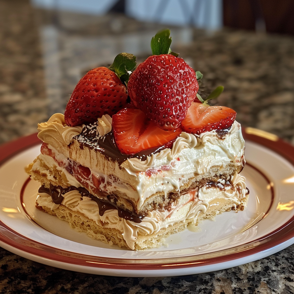 Easy No-Bake Strawberry Eclair Cake Recipe