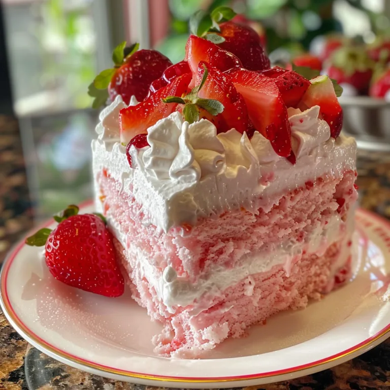 Heavenly Treat: Strawberry Whipped Cream Cake - Fluffy & Delicious!