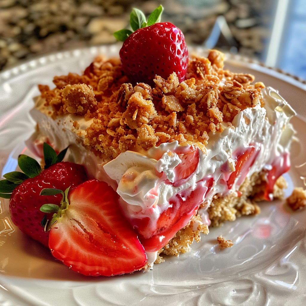 Strawberry Crunch Poke Cake | The Domestic Rebel