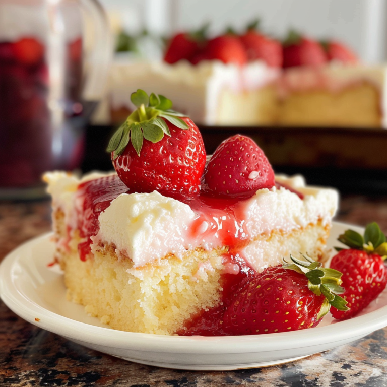 Strawberry Cheesecake Poke Cake