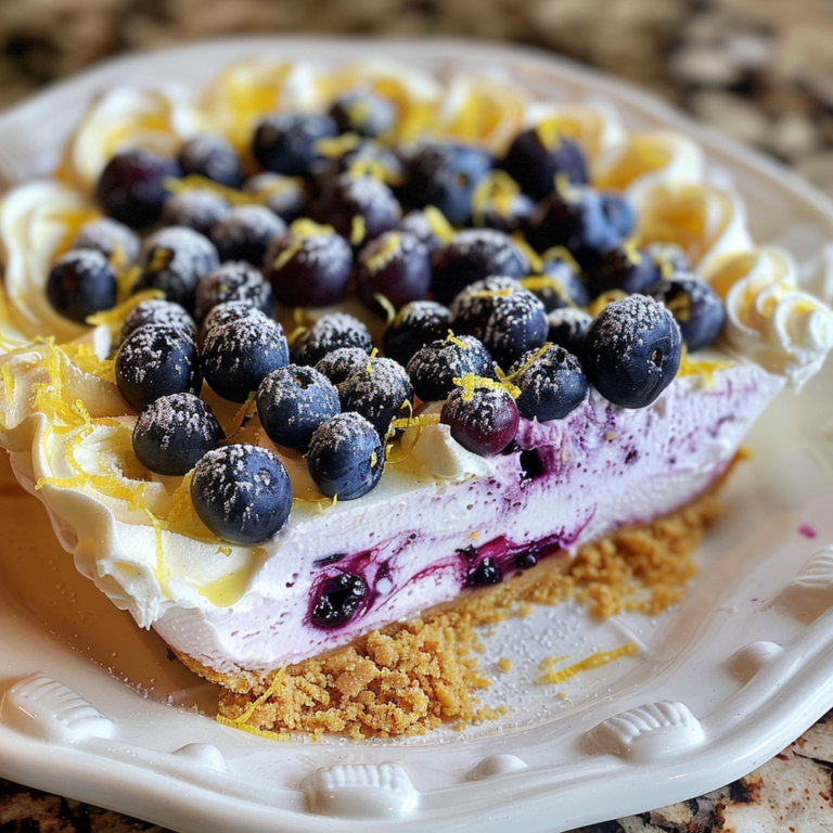 No Bake Lemon Blueberry Dessert