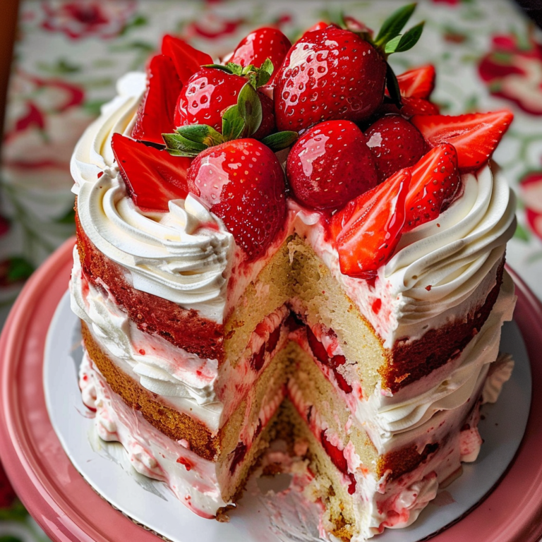 How to Make a Decadent Strawberry Shortcake Layer Cake (Sponge Cake)