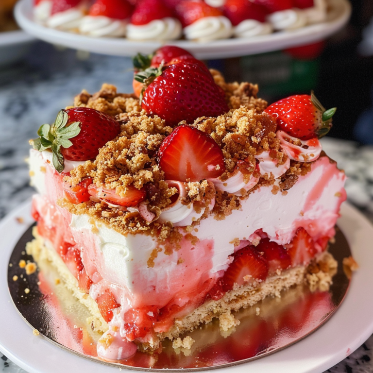 Strawberry Crunch Cake: A Layered Dessert Delight