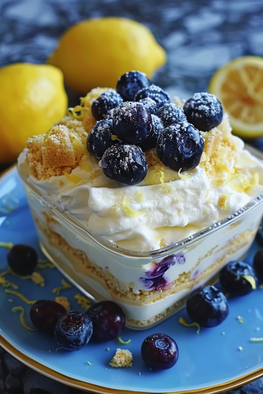 Lemon Blueberry No Bake Dessert with Creamy Base 5 image 1776285836425