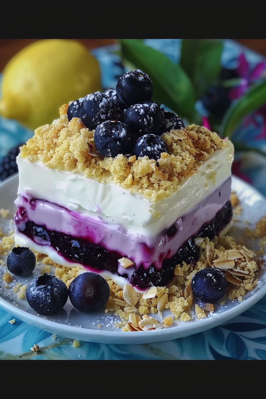 Lemon Blueberry No Bake Dessert with Creamy Base 6 image 1776285840843