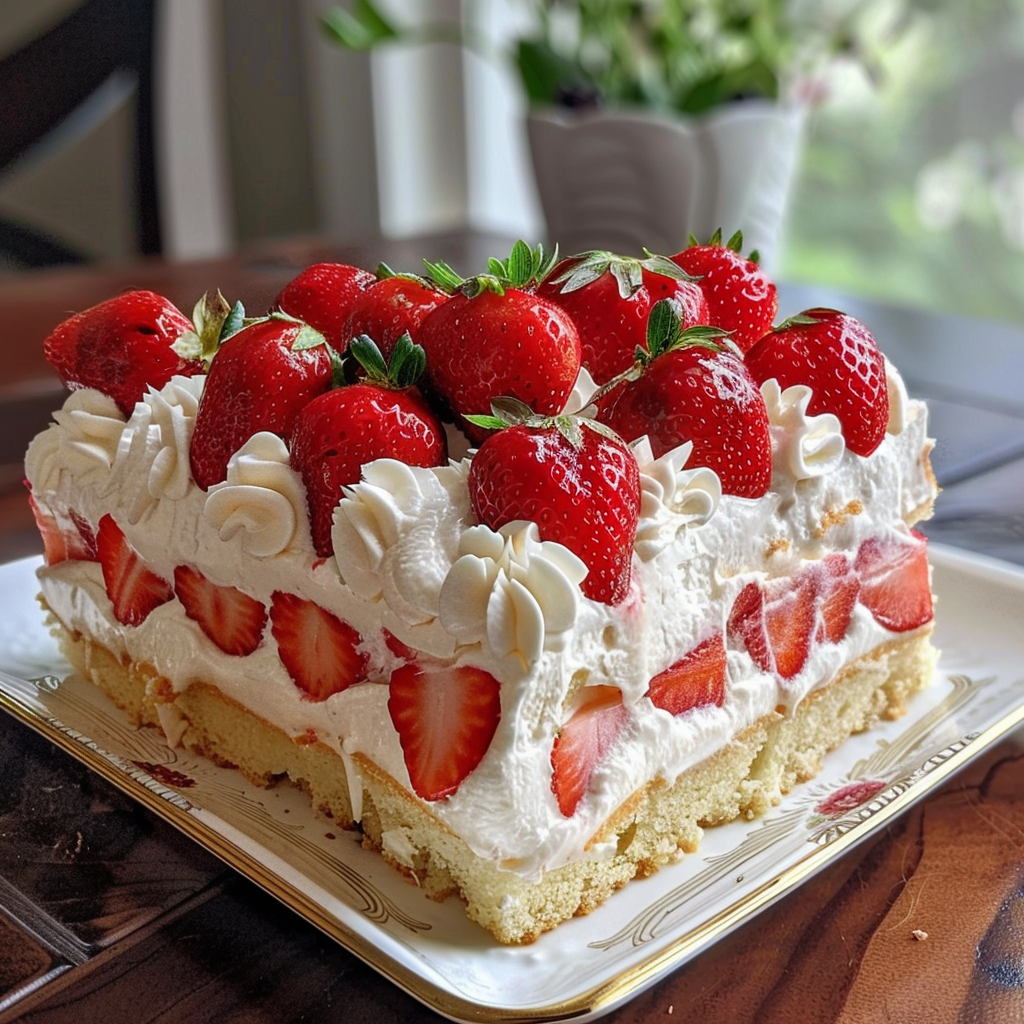 Strawberry Tres Leches Cake Recipe with Fresh Berries