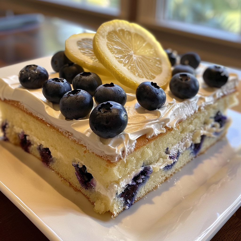 Lemon Blueberry Sheet Cake - This Celebrated Life