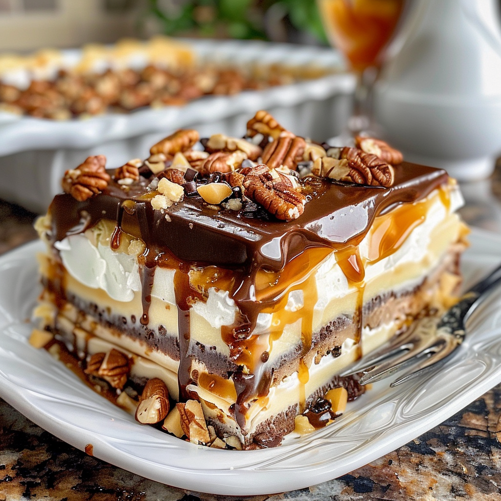 5 Layer Turtle Lasagna Dessert