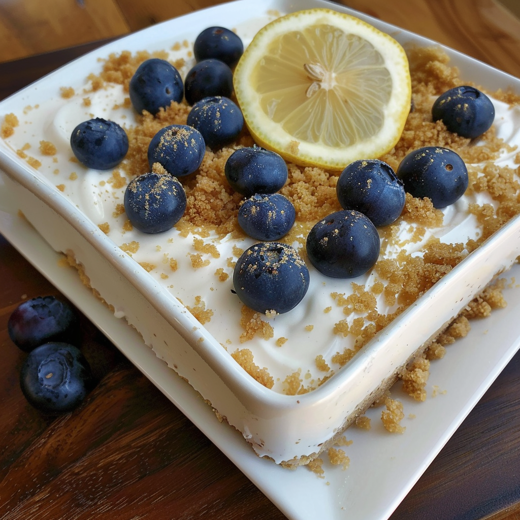 No Bake Lemon Blueberry Dessert