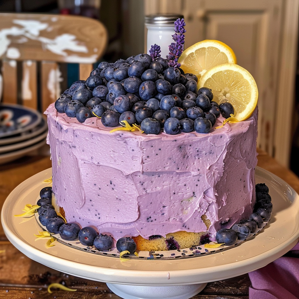 Delicious Blueberry Lemon Lavender Cake