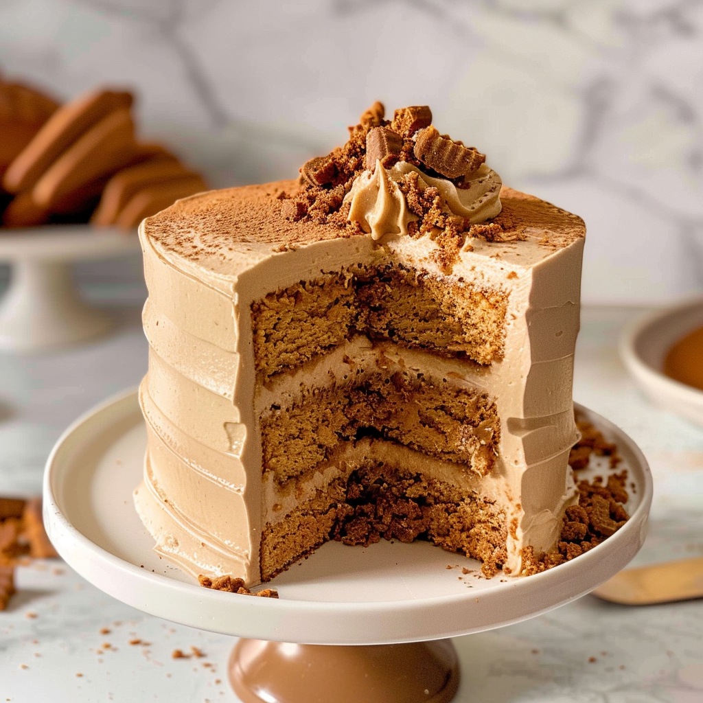 Biscoff Cookie Butter Cake: A Spiced Cookie Butter Delight