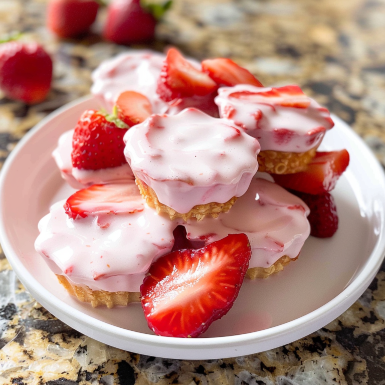 3 Ingredient Strawberry Yogurt Bites