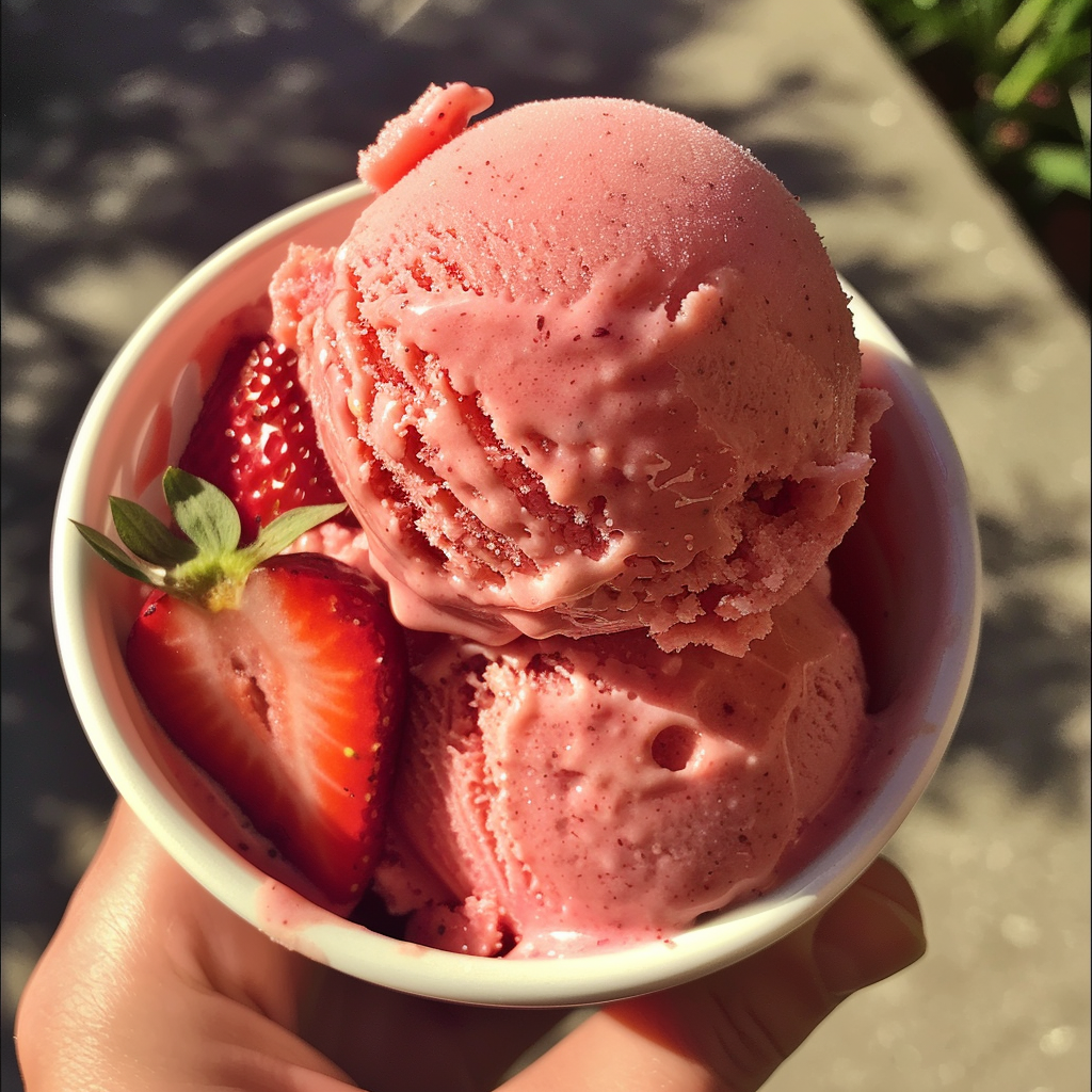 Strawberry Lemon Sorbet Recipe