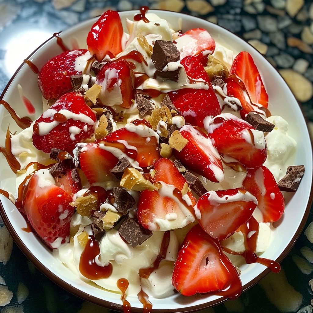 Strawberry Dessert Salad with Toffee Recipe