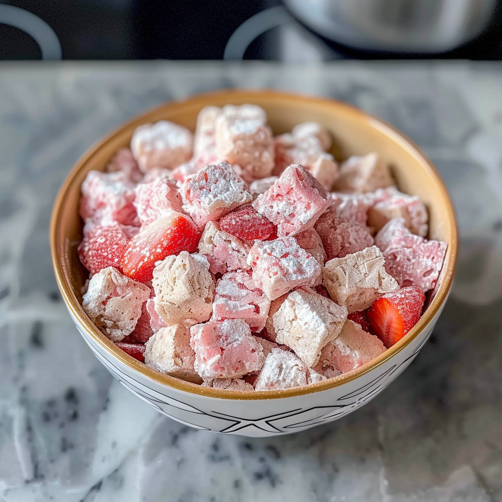 Fluffy Strawberry Shortcake Puppy Chow