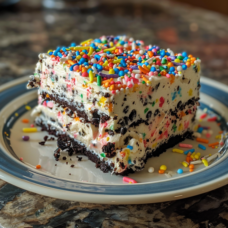 No-Bake Funfetti Oreo Icebox Cake
