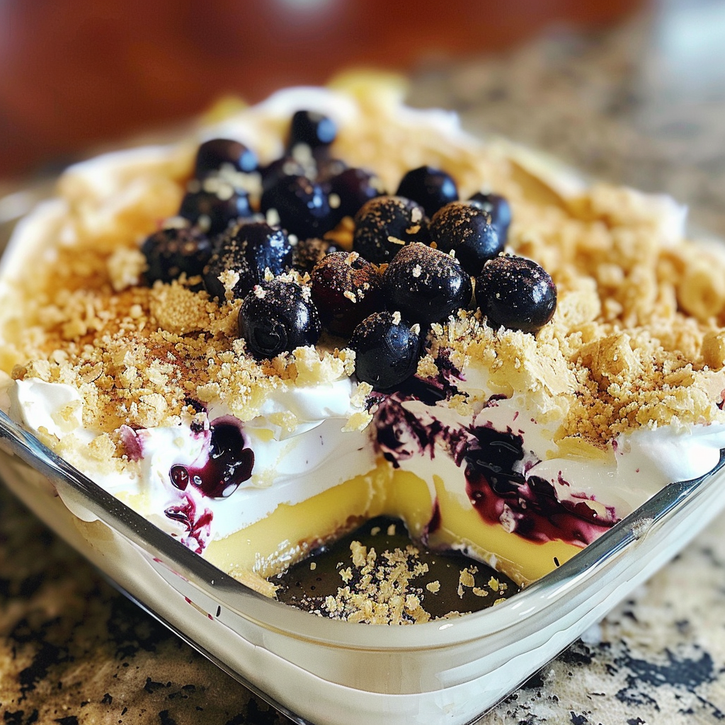 No-Bake Lemon Blueberry Dessert Recipe | Quick & Delicious