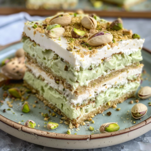 Easy No Bake Pistachio Icebox Cake