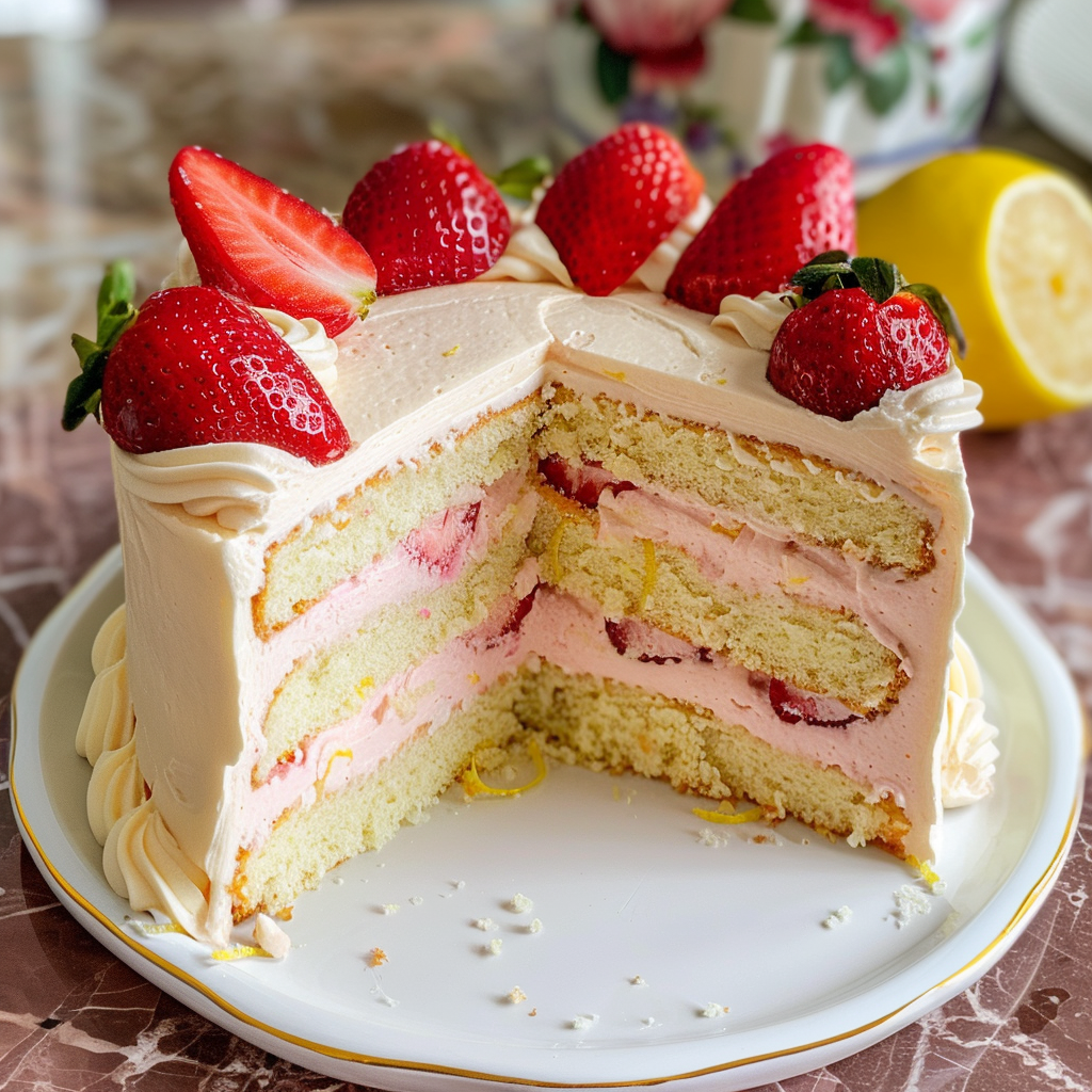 Strawberry Lemon Cake Recipe for Spring Baking