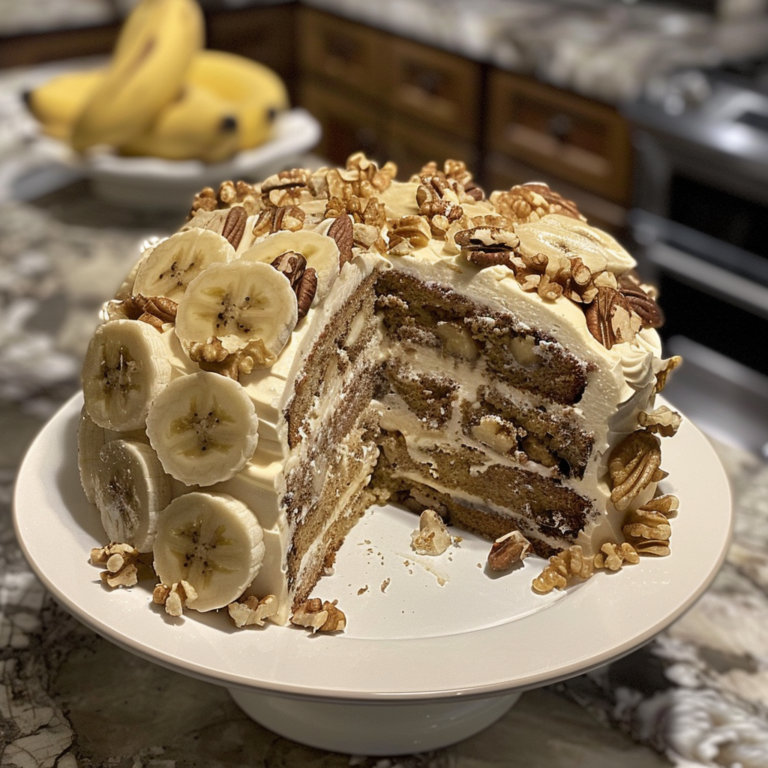 Banana Walnut Cream Cake Perfection