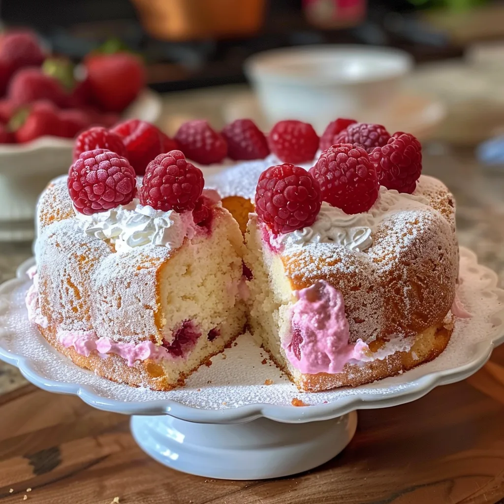 Home 51 Raspberry Angel Food Cake Delight