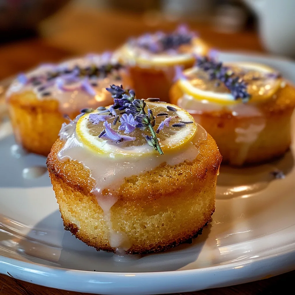 Mini Lemon Cakes with Lavender Glaze