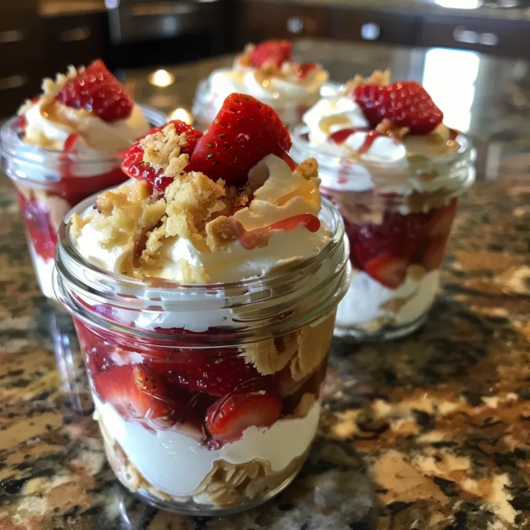 No Bake Strawberry Rhubarb Cheesecake Jars