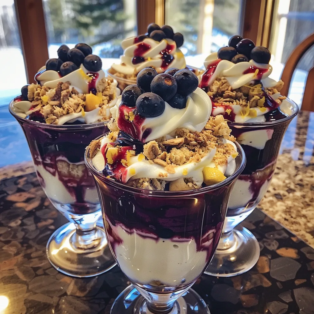 Mother's Day No Bake Lemon Blueberry Parfaits