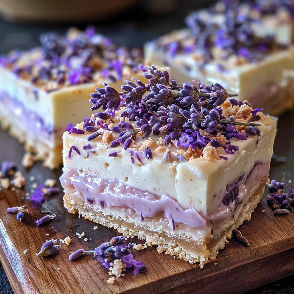 No Bake Lavender Honey Cheesecake Bars